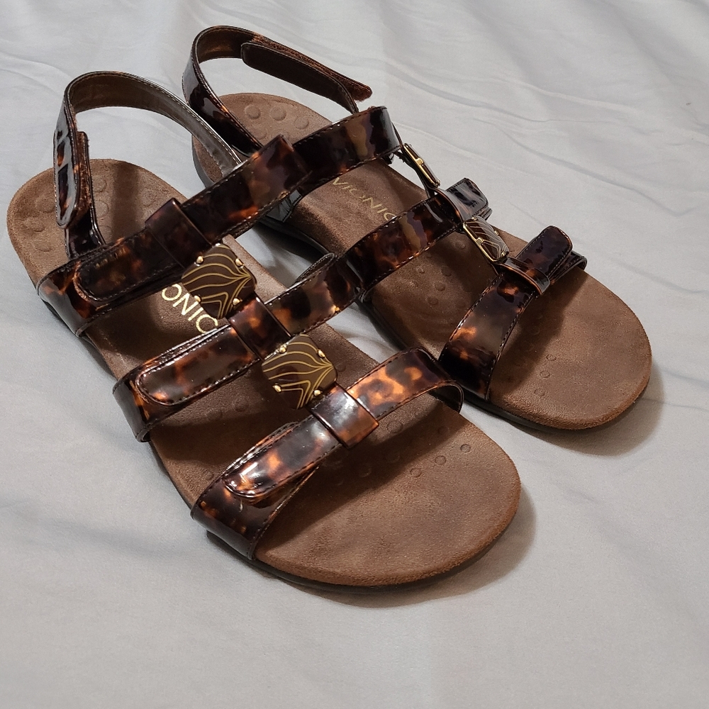 Vionic 44amber Tortoiseshell Sandals 10 - image 2